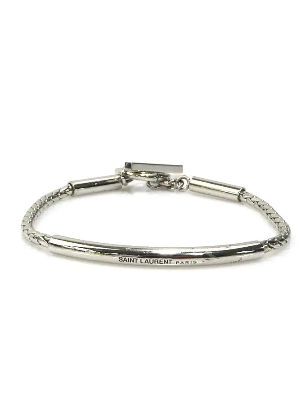 Auth Saint Laurent Bracelet Silver #302824S25B